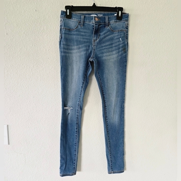 Old Navy Jeans Junior Sz 14 Blue Rockstar Skinny Mid Rise Light Wash 28x26 - Picture 3 of 9